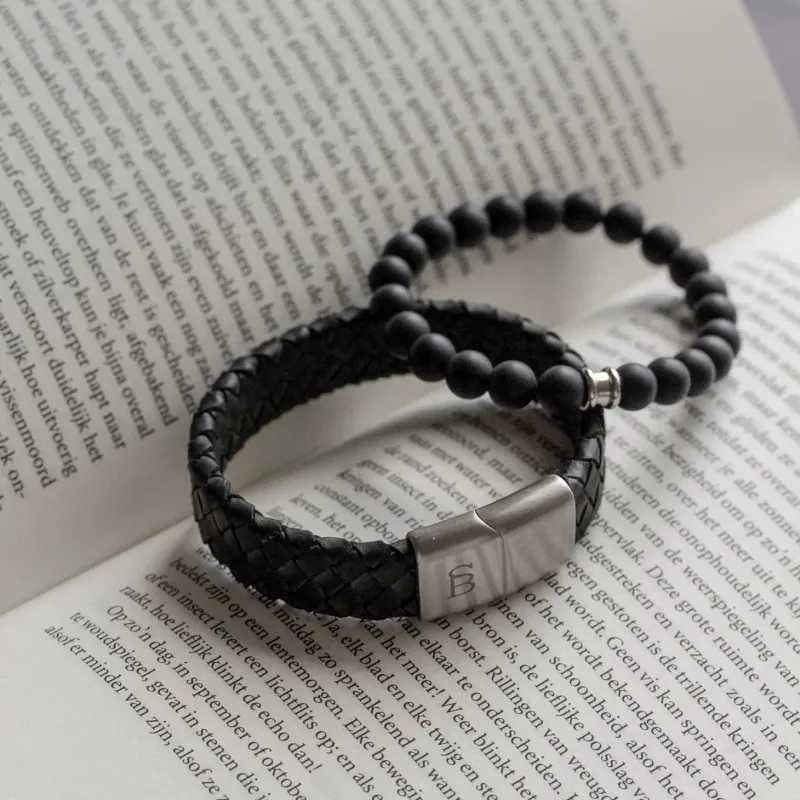 Stones Bracelet Basic armbånd - Matt Black