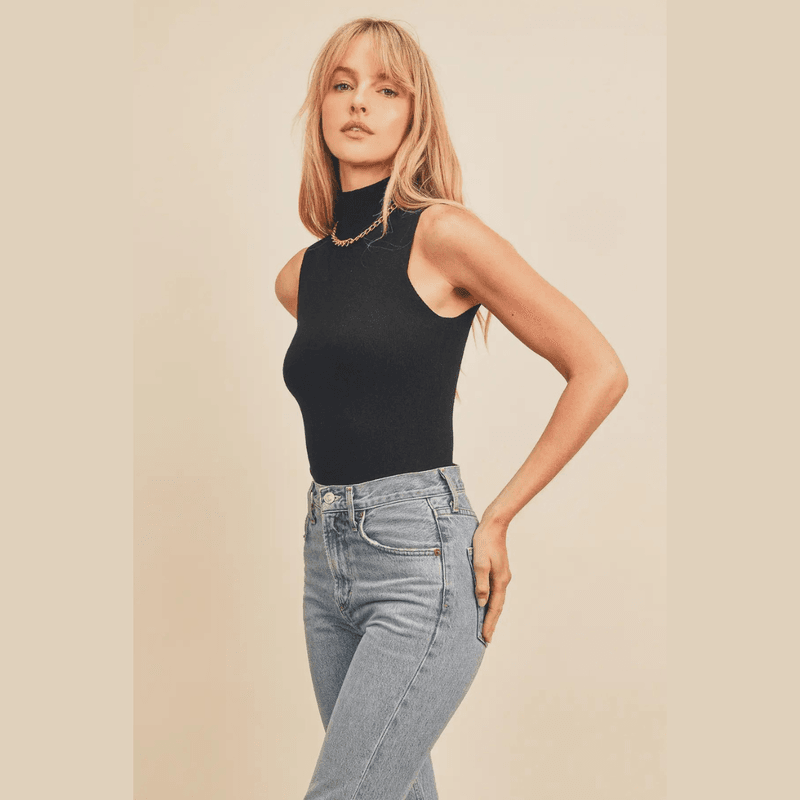 Turtleneck Tank Knitted Bodysuit
